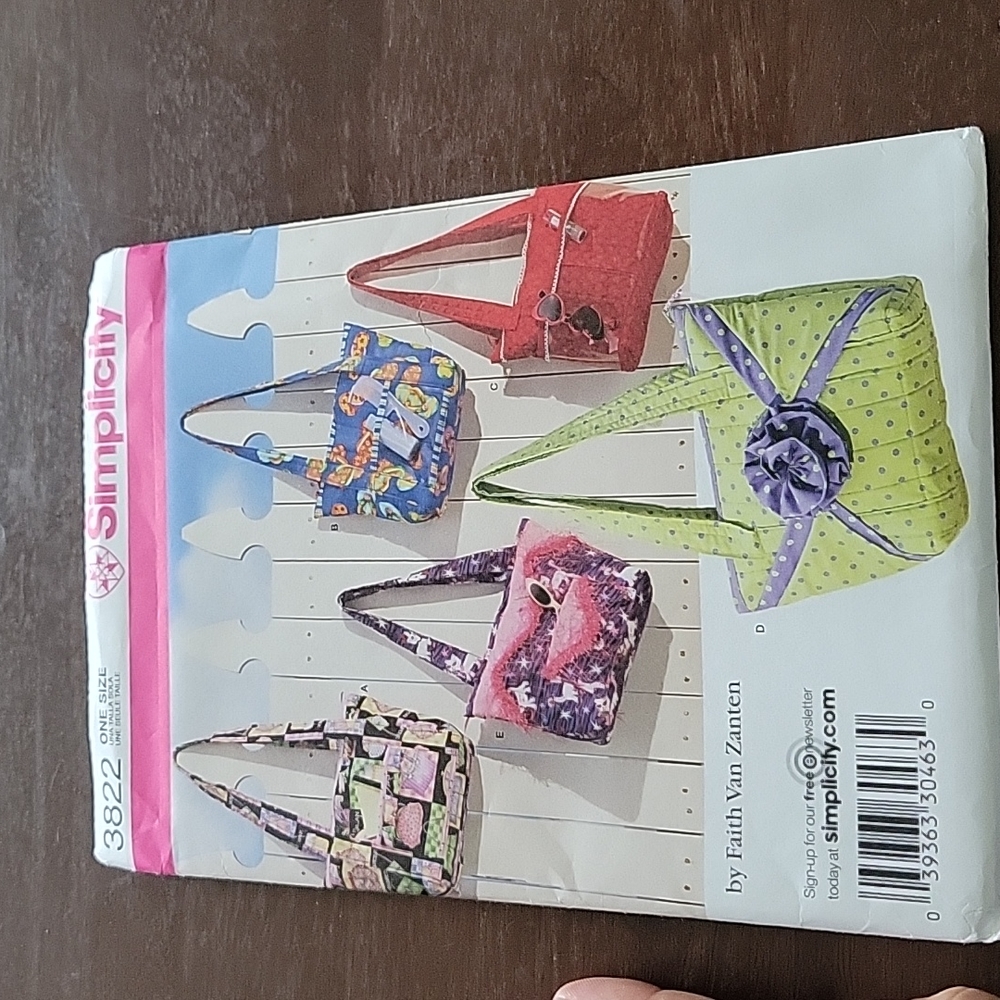 Simplicity 5 purse pattern handbag sewing bag
